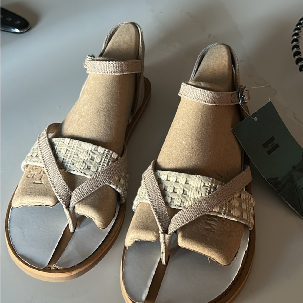 Toms Beige Textured Sandals